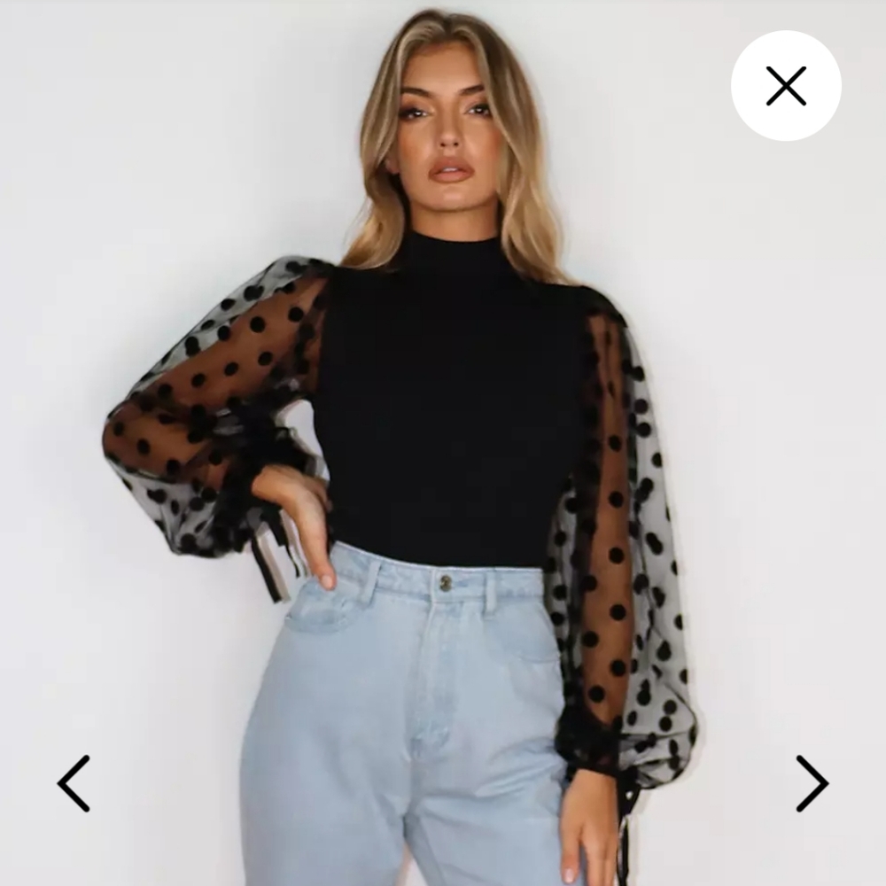 COPY - Missguided Black Polka Dot Knit Crop Top